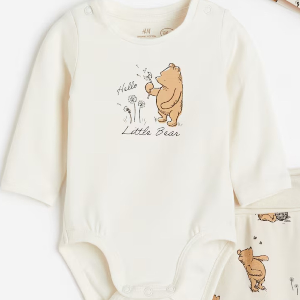 H&M x Disney Winnie the Pooh "Hello Little Bear" Bodysuit, 6-9M